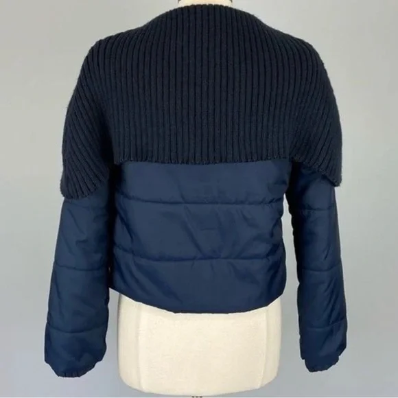 Daughters of the Liberation Navy Toggle Cape Puffer Jacket Anthropologie M - Picture 5 of 10